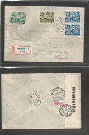 SLOVAKIA. 1940 (28 Oct) Bratislava - Switzerland, Basel (3 Nov) Registered Multifkd Censored Envelope. Fine. - Otros & Sin Clasificación