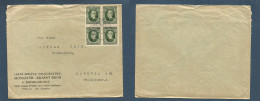 SLOVAKIA. 1939. Krasny Brod - Germany, Dresden. Block Of Four 50h Green, Central Cds Multifkd Env. - Other & Unclassified