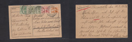 Silesia. 1922 (17 March) Guttentag - Berlin, Germany. Multicolor Fkd Private Card, Tied Cds. VF + - Silesia