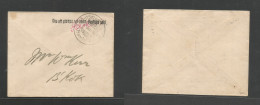 SIAM. 1907 (16 Oct) BKK 2. Local Usage Provisional Period No Stline "one Att" Cachet, Cds. Signed. VF. - Siam