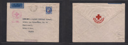 SIAM. 1941. WWII. THAI RED CROSS Forwarded To Swiss RED CROSS Over To Paris Nazi Occup (16 Apr 1941) Where Air Franked E - Siam