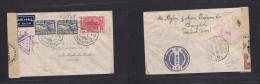 SIAM. 1940 (22 Jan) Kohsichang - Germany, Bremen, Via Soeraja (Thai) - BKK. British India Censor Cachet + Nazi Arrival L - Siam