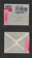 SIAM. 1939 (1 Dec) BKK - Denmark, Gundsomagle. Air KLM (red Label) Multifkd Envelope, Pink British Palestine "J. No. 5 / - Siam