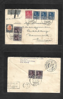 SIAM. 1937 (13 Dec) Takuapa, West Siam - Denmark, Rudkobing. Air Multifkd Front + Reverse Usage Envelope. Via BKK. XF +  - Siam