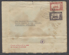 SIAM. C.1940-1. BKK - Ecuador, Guayaguil, South America. A WW II Fkd Censored Depart (n8) Env Addressed To The Danish Co - Siam