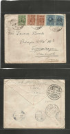 SIAM. 1922. Prae - Denmark, Copenhagen, Europe. Multifkd Envelope, Mixed Issues Bilingual Cachet. Fine. - Siam