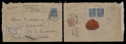 SIAM. 1923. BKK - 2  - France. Reg Multifkd Env (front And Reverse) With Boxed Pmk Late Fee Paid (xx). VF. - Siam