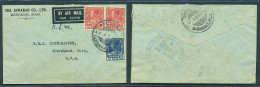 SIAM. 1938 (3 Feb). BKK - USA. Air Fkd Env Via KLM / Dutch Indies + Europe. Arrived 18 Feb. Cachet Reverse. Interesting  - Siam