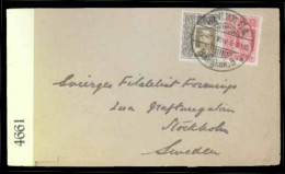 SIAM. 1911 (6 Jan.).  Bangkok-5 To Stockholm/Sweden.  Envelope Franked 5 Stg. Red And 10stg. (Sir. 168, 169) Tied Large  - Siam