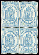 ** N°8 2c Bleu, En Bloc De 4, Neuf ** (quelques Taches, Bloc Reconstitué), B/TB. Signé Calves - Newspapers