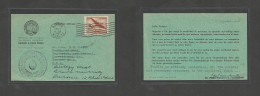 URUGUAY. 1957. Montevideo - USA, Boston. Official Fkd Mail Card, Depart Cachet + Boston Machine Fwded (Feb 12) - Uruguay