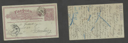 URUGUAY. 1897 (13 Nov) Mont - Germany, Hamburg (9 Dec) 3c Lilac Stat Card. Fine Used. - Uruguay