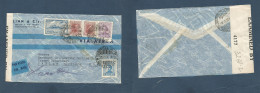 URUGUAY. 1942 (26 Sept) Montevideo - USA, CA, Oakland. Air WWII Censored Multifkd Envelope. Nice Usage. - Uruguay