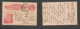 URUGUAY. 1916 (15 Nov) San Jose, ROU - Switzerland, Ticino, Pissone. 2c Red Illustrated Stat Card. Smashing Depart Cds ( - Uruguay