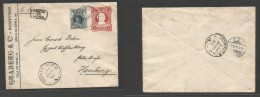 URUGUAY. 1904 (25 May) Montevideo - Germany, Hamburg (18 June) 5c Red Illustrated Private Print Stationary Envelope + Ad - Uruguay