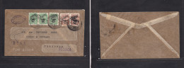 URUGUAY. 1947 (24-28 Marzo) Montevideo - Belgium Termonde. "BSAA" Air Multifkd Ovptd Issue Envelope. Special Air Cachet. - Uruguay