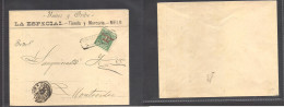URUGUAY. 1892 (29 Febr, Leap Year) Melo - Montevideo. Comercial Local Pm Rate Provisorio Ovptd Issue Unsealed Fkd Single - Uruguay