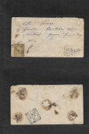 URUGUAY. 1909 (Aug) Montevideo - Italy, Genova (6 Sept) Registered AR Fkd Env. 25c Goldish Color, Tied Cds + "AR" Alongs - Uruguay