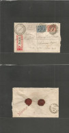 URUGUAY. 1897 (29 Dic) Montevideo - Argentina, Buenos Aires (30 Dic) Registered Multifkd Env At 15c Rate, Tied "A" Dots  - Uruguay