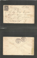 URUGUAY. 1887 (18 Oct) Montevideo - Switzerland, Locarno (22 Nov) Registered Single 25c Brown Fkd Env + R. Cachet. Bette - Uruguay