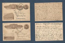 URUGUAY. 1920-1. (20 Apr - 19 Aug) Estancia Caviglia, Mercedes - Denmark, Copenhagen 2 Cts Ovptd Ilustrated Stationary P - Uruguay