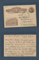 URUGUAY. 1920 (14 March) Estancia Caviglia Mercedes - Denmark, Copenhagen. 2c Brown Ovptd Stat Card With Ateneo Photo Pr - Uruguay