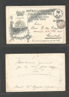 URUGUAY. 1900 (25 Aug) Montevideo Local 2c Stationary Ilustrated Card Usage. VF. - Uruguay