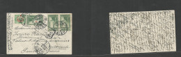 SYRIA. 1916 (27 Oct) Turkish PO, Alep - Switzerland, Lausanne. Multifkd Ppc At 40p Rate, Incl Ovptd Issue, Tied Bilingua - Syria