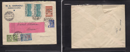SYRIA. 1946 (18 Feb) Damas - Arosa, Switzerland (22 Feb) Via Zurich. Multifkd Comercial Provisional Fiscal Postal Ovptd  - Syrien
