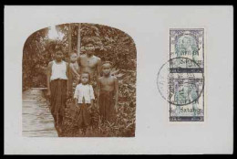 SIAM. 1909. Bangkok To St. Die/France. Photocard With Franking On View's Side 1909 Provisional Issue 3 Satang On 3ATT Ve - Siam