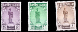 SIAM. 1955. Thao Sura-Naree. Complete Set. Fine Mounted Mint. (Sir. 381/3). 94 Cat. Value 1.000 Bahts. - Siam