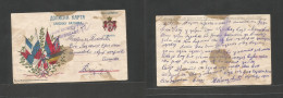 SERBIA. C. 1915 (30 Nov) Local Circulated FM Color Flags Military Censor Cachet. Scarce Usage. - Serbie