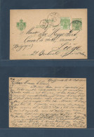 SERBIA. 1902 (25 Oct) Belgrade - Belgium, Lia (28 Oct) 5p Green Stat Card + 5p Adtl. Fine Used. - Serbia