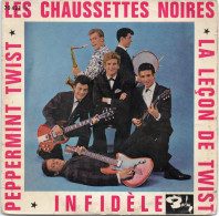 DISQUE VINYL 45 T DU GROUPE FRANCAIS LES CHAUSSETTES NOIRES - EDDY MITCHELL - LA LECON DE TWIST - Rock