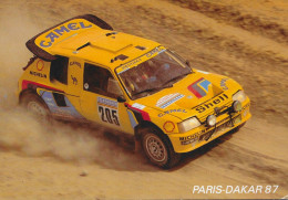 CPSM - Rallye PARIS-Dakar 87. (1) 205 Turbo 16 - A.Vatanen - B.Giroux (2) 205 Turbo 16 - S.Mehta - M.Doughty - Rally Racing