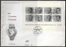 Germany. FDC Mi. 431-438. 20th Anniversary Of Assassination Attempt On Adolf Hitler. FDC Cancellation On Cachet Envelope - 1961-1970