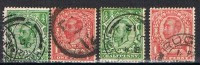 Serie Gran Bretaña 1911, Edward VII, Yvert 129 -132 º - Used Stamps