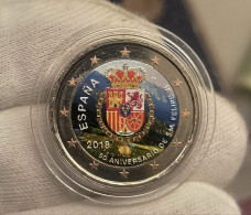 España Spain 2 Euros Felipe VI 2018 Km 1416 Coloreada Sc Unc - Sonstige & Ohne Zuordnung