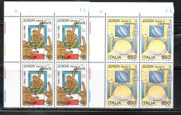 ITALIA REPUBBLICA ITALY REPUBLIC 1995 EUROPA CEPT UNITA SERIE COMPLETA COMPLETE SET QUARTINA ANGOLO DI FOGLIO BLOCK MNH - 1991-00: Neufs