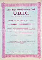 S.A. Union Belge Immobilière Et De Crédit  - UBIC - Certificat De Dépôt - Non émis - Other & Unclassified