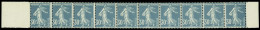 ** N°18 30c Semeuse Bleu En Bande Horizontale De Dix, Neuf **, Très Frais, TTB - Roulettes