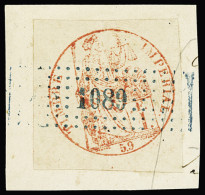 Obl Dimension N°14, Emission Provisoire De Lille, 1F Rouge-orange, Coupé En Carré, TB, RR. Le 1F Vermillon De La Philaté - Other & Unclassified