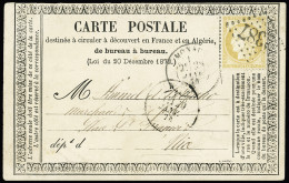 Lettre N°59 OBL GC 2387 + T17 Monaco (1874) Sur Carte Postale Précurseur. TB - Sonstige & Ohne Zuordnung