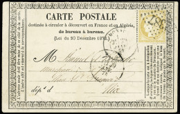 Delcampe - Lettre N°59 OBL GC 2387 + T17 Monaco (1874) Sur Carte Postale Précurseur. TB - Andere & Zonder Classificatie