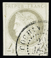 Obl N°16 4 C Gris, Obl. CàD Cochinchine 29 Janv. 1877, TTB. Signé A.Brun - Sonstige & Ohne Zuordnung