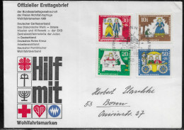 Germany. FDC Mi. 523-526.  Welfare: Stories Of The Brothers Grimm 1966.  FDC Cancellation On Cachet Special Envelope - 1961-1970