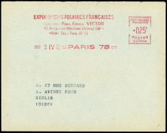 Lettre Enveloppe Avec Empreinte Rouge De Machine à Affranchir "Expéditions Polaires Françaises" (Paris 78 - 1962). TB - Other & Unclassified