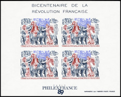 ** BLOC FEUILLET N°1 Bicentenaire De La Révolution Française, Non Dentelé, Neuf **, TB - Sonstige & Ohne Zuordnung