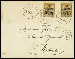 Lettre N°6, 3 Annas Sur 30c Sage OBL CAD "Zanzibar" (26 Juillet 1904, Juste Avant La Fermeture Du Bureau) Sur Lettre Pou - Altri & Non Classificati