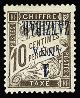 (*) TAXE N°2a 1a Sur 10c. Brun, Variété Surcharge Renversée, Neuf Sans Gomme, TB. Signé Scheller - Autres & Non Classés